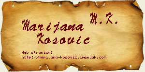 Marijana Kosović vizit kartica
